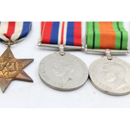 1162 - Five WWII medals, two France and Germany Stars, two Defence and one War