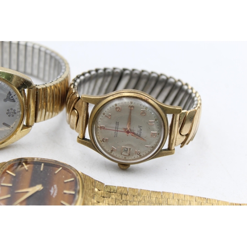 1222 - Five vintage mechanical men's wristwatches to include Rotary, Avia etc.