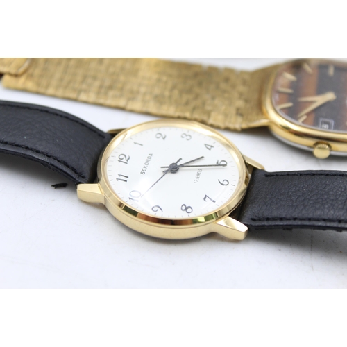 1222 - Five vintage mechanical men's wristwatches to include Rotary, Avia etc.