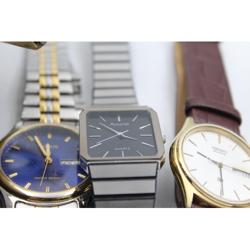 1224 - Seven quartz men's wristwatches to include Seiko, Accurist, Sekonda etc.