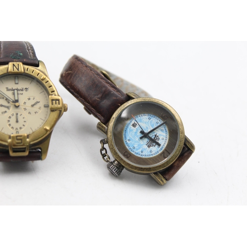 1226 - Four quartz men's wristwatches, two Superdry, one Timberland and one Fossil