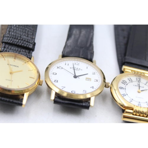 1227 - Five quartz men's wristwatches to include Rotary, Sekonda etc.