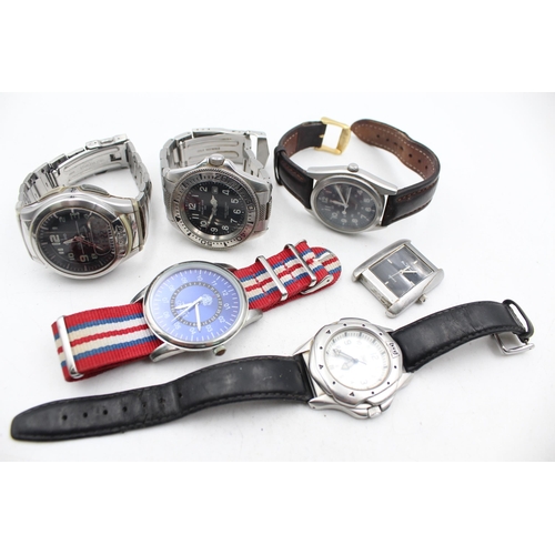 1229 - Six quartz men's wristwatches to include Casio, Avia Polar Star, Ben Sherman etc.