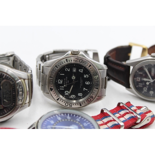 1229 - Six quartz men's wristwatches to include Casio, Avia Polar Star, Ben Sherman etc.