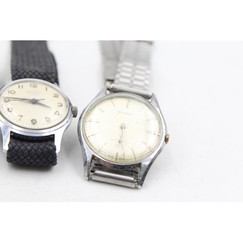 1232 - Four vintage mechanical men's wristwatches to include Rotary, Avia etc.