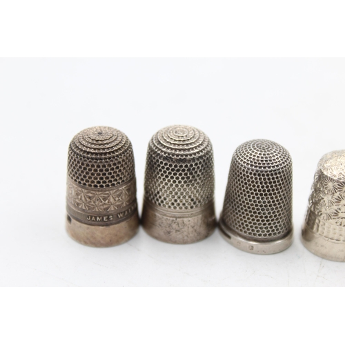 1311 - Six .925 silver thimbles to include Charles Horner etc. - approx. gross weight 34 grams