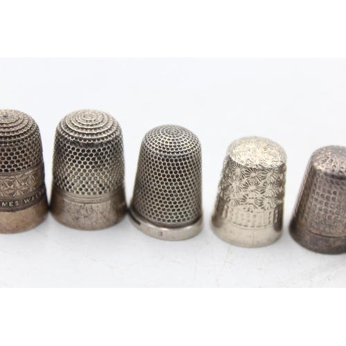 1311 - Six .925 silver thimbles to include Charles Horner etc. - approx. gross weight 34 grams