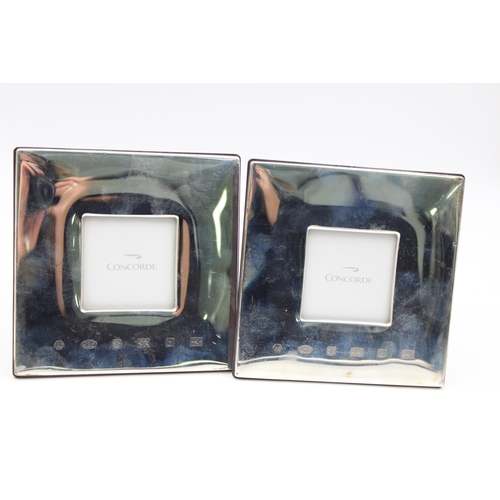 1312 - Two 2003 R. Carr hallmarked Sheffield silver Concorde photo frames - approx. gross weight 356 grams