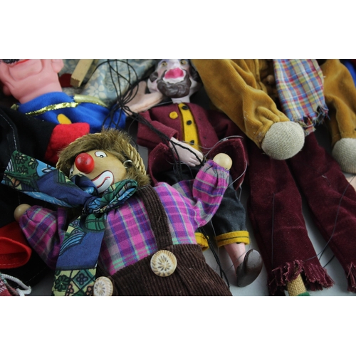 379 - Ten marionette and hand puppets to include Pelham, SM1 Clown etc.