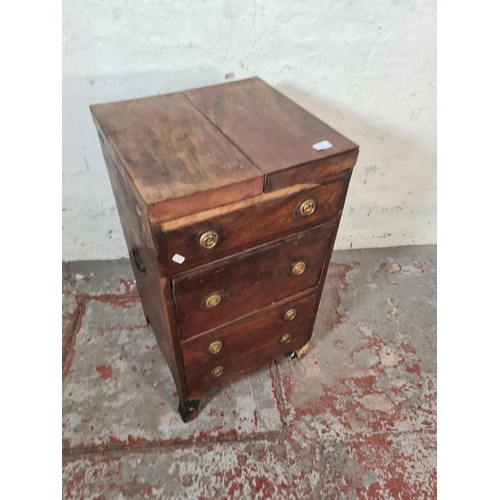 130 - A Regency mahogany gentleman's washstand - approx. 80cm high x 90cm wide when extended x 44cm deep