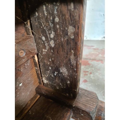 134 - A pair of 17th century style solid oak joint side tables - approx. 40cm high x 33cm square