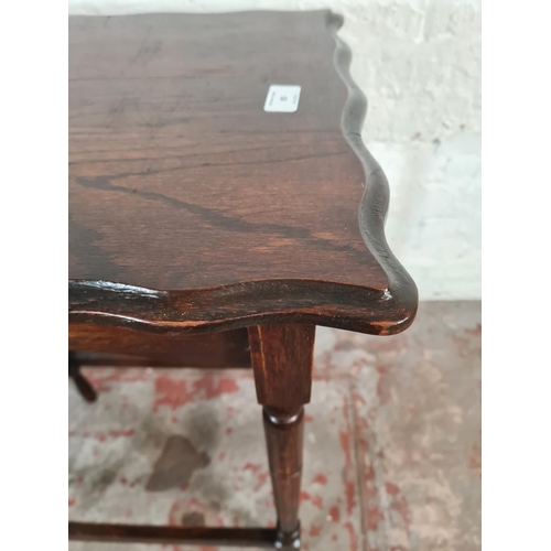 85 - An early 20th century oak rectangular pie crust edge side table - approx. 75cm high x 56cm wide x 40... 