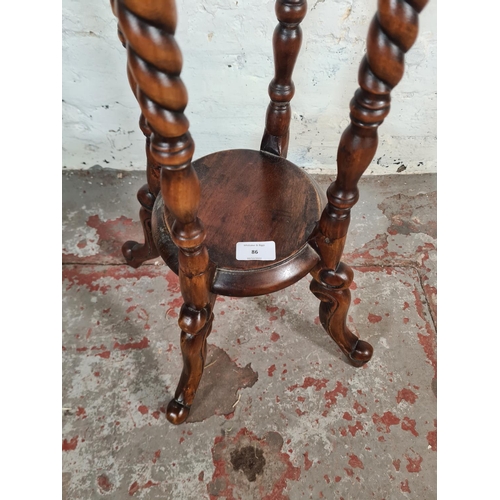 86 - A 19th century style mahogany bobbin turned two tier jardinière stand - approx. 102cm high x 27cm di... 