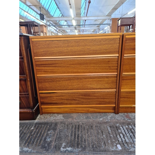 90 - Three teak chests of four drawers