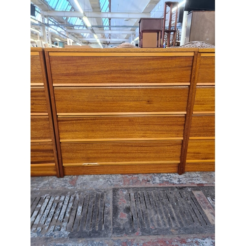 90 - Three teak chests of four drawers