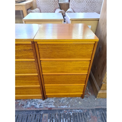 90 - Three teak chests of four drawers