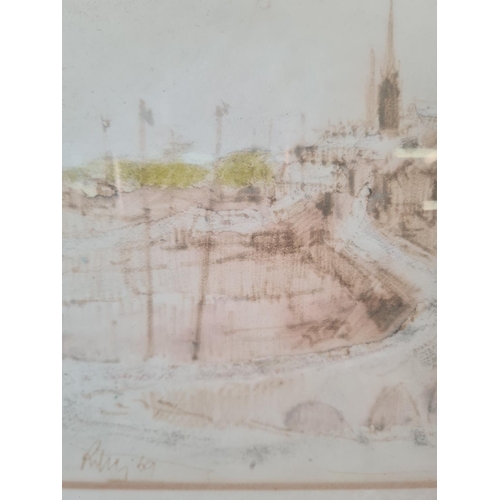 147 - A framed Harold Riley pastel and ink sketch, signed and dated 1969 - approx. 48cm high x 39cm high