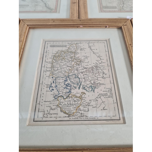 149B - Five 19th century gilt framed map prints - approx. 25cm x 22.5cm