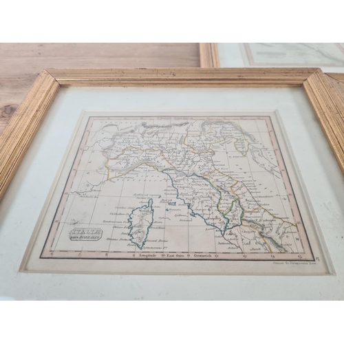 149B - Five 19th century gilt framed map prints - approx. 25cm x 22.5cm