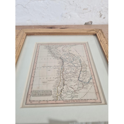 149B - Five 19th century gilt framed map prints - approx. 25cm x 22.5cm