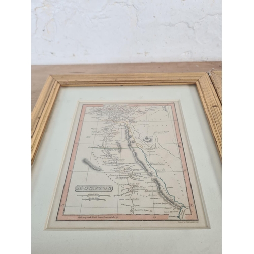 149B - Five 19th century gilt framed map prints - approx. 25cm x 22.5cm