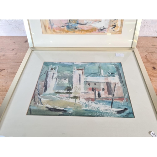 159 - Two framed watercolours, one signed Joan Hagen and one signed and dated 1956