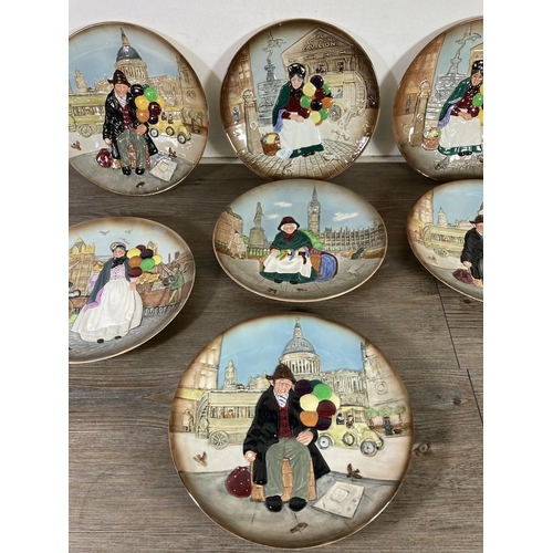 283 - Seven Royal Doulton collector's plates, three The Balloon Man D6655, two The Old Balloon Seller D664... 