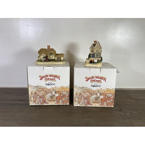 294 - Two boxed Enesco David Winter signed cottages, Limestone Brook and Fair-Well cottage