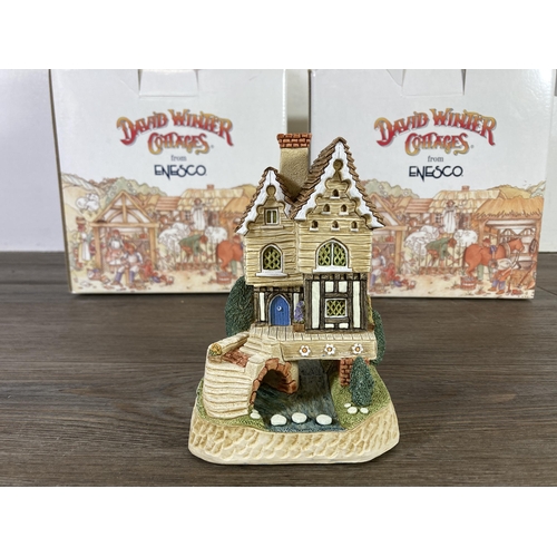 294 - Two boxed Enesco David Winter signed cottages, Limestone Brook and Fair-Well cottage