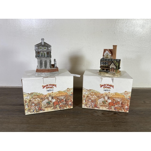 295 - Two boxed Enesco David Winter signed cottages, Old Ironbridge and the Guard's Bank