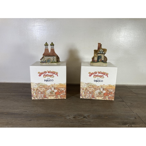 297 - Two boxed Enesco David Winter signed cottages, Stale Ale and the Maltings