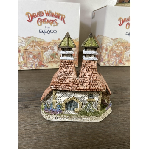 297 - Two boxed Enesco David Winter signed cottages, Stale Ale and the Maltings