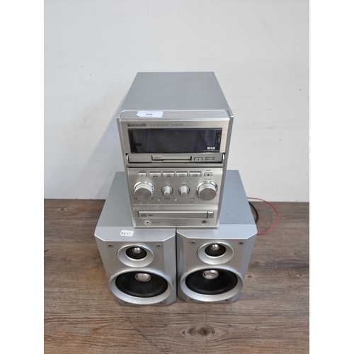 608 - A Panasonic SA-PMX1DB micro stereo system comprising DAB radio, cassette player, CD player and a pai... 