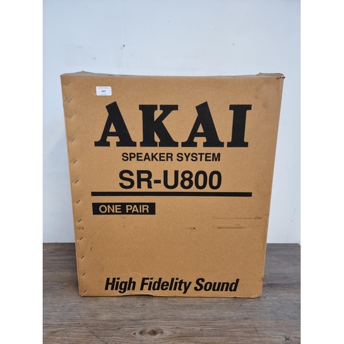 623 - A boxed pair of AKAI SR-U800 hi-fi speakers