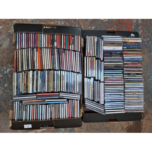 635 - Two boxes containing a collection of CDs - see images for titles