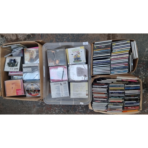 638 - Four boxes containing a collection of CDs - see images for titles