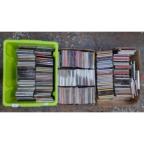 639 - Three boxes containing a collection of CDs - see images for titles