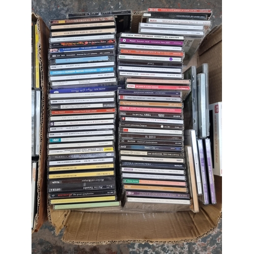 639 - Three boxes containing a collection of CDs - see images for titles