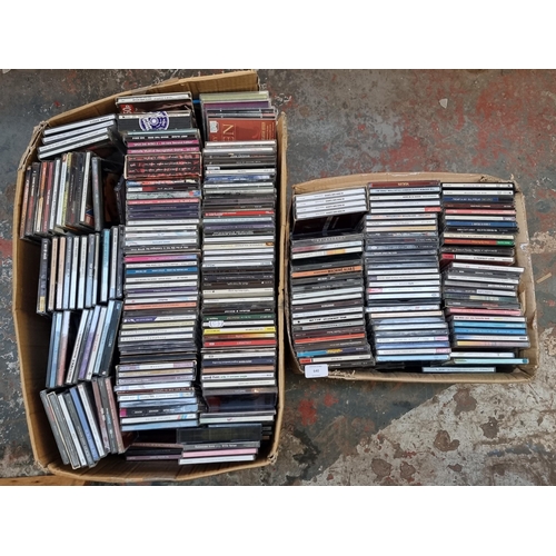 640 - Two boxes containing a collection of CDs - see images for titles