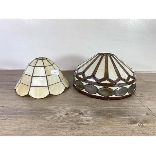 471 - Two Tiffany style lampshades