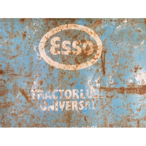 488A - A vintage Esso enamel sign which was previously part of an oil drum - approx. 86cm wide x 43cm high