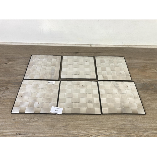 521 - Six 1970s Silvasteel table mats - approx. 15cm x 14cm