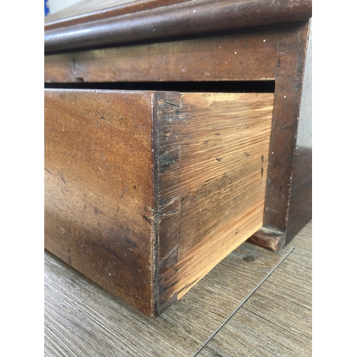 525 - A Victorian stained pine table top clerks desk - approx. 37cm high x 61cm wide x 49cm deep