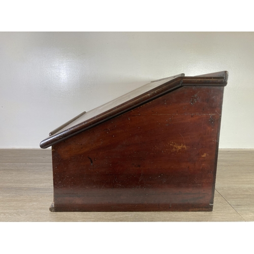 525 - A Victorian stained pine table top clerks desk - approx. 37cm high x 61cm wide x 49cm deep