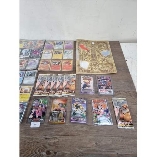 369 - A collection of Pokémon trading cards to include sealed Pokémon Korea packs