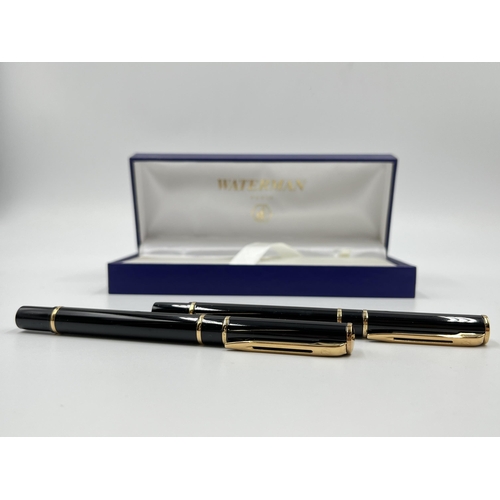 1176 - A boxed Waterman Paris two piece pen set, one ballpoint and one fountain