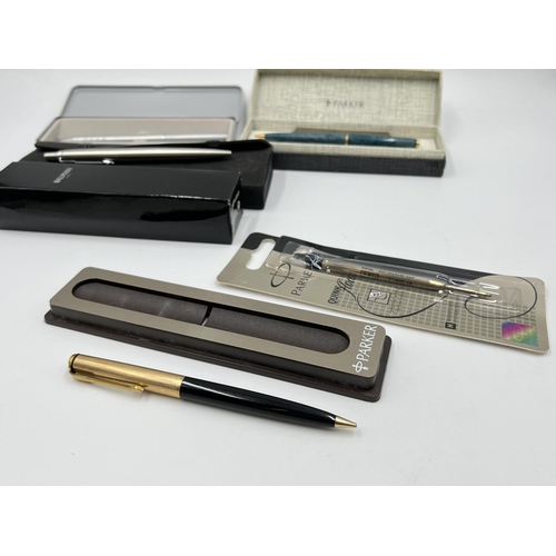 1177 - A collection of pens and accessories to include boxed Parker 25 Flighter CT Ball Pen, boxed Rolf Ben... 