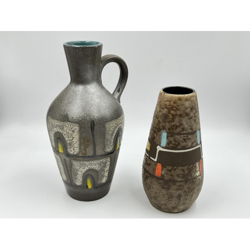 171 - Two pieces of mid 20th century West German pottery, Carstens 1521-23 jug and Scheurich 529 vase