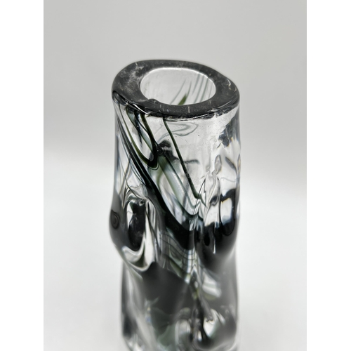 208 - A 1960s Whitefriars knobbly glass 24cm vase designed by William Wilson and Harry Dyer