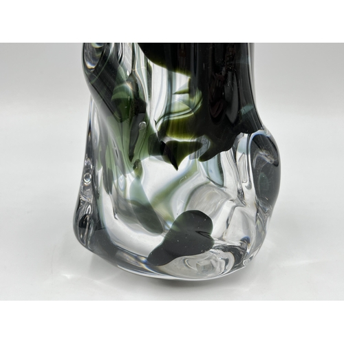 208 - A 1960s Whitefriars knobbly glass 24cm vase designed by William Wilson and Harry Dyer